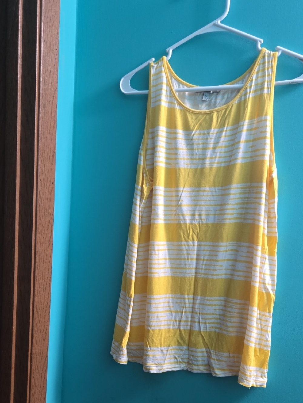 BASS Yellow and White Striped Sleeveless Tunic